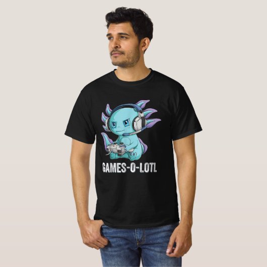 Gamesolotl Axolotl Video Gamer Kawaii Anime Jungs T-Shirt (Vorne ganz)