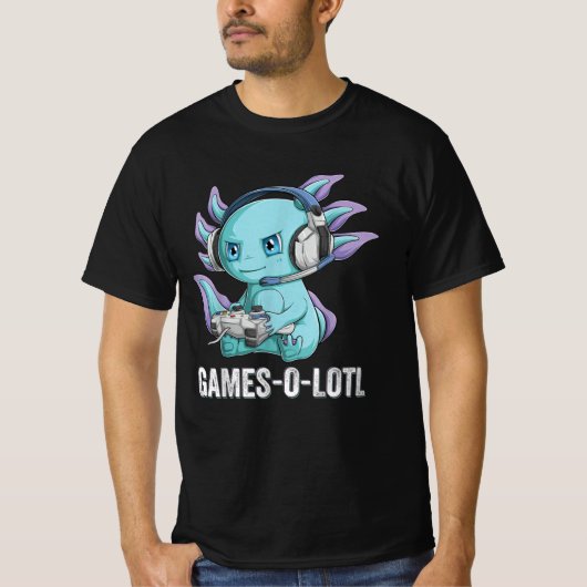 Gamesolotl Axolotl Video Gamer Kawaii Anime Jungs T-Shirt (Vorderseite)