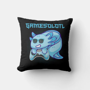 Gamesolotl Axolotl Video Gamer Kawaii Anime Kids B Kissen
