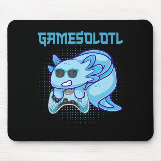Gamesolotl Axolotl Video Gamer Kawaii Anime Kids B Mousepad (Vorne)