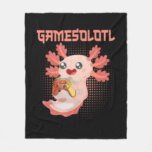 Gamesolotl Axolotl Video Gamer Kawaii Pastel Goth Fleecedecke