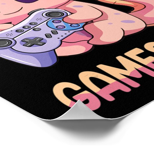Gamesolotl Axolotl Video Gamer Kawaii Pastel Goth Poster (Ecke)