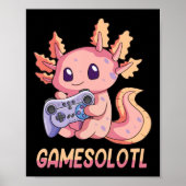 Gamesolotl Axolotl Video Gamer Kawaii Pastel Goth Poster (Vorne)