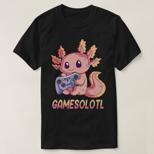 Gamesolotl Axolotl Video Gamer Kawaii Pastel Goth T-Shirt (Design vorne)