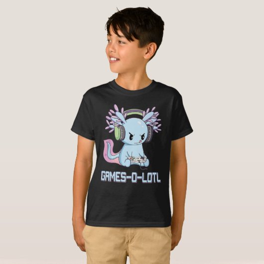 Gamesolotl Axolotl Video Gamer Kawaii Pastel Goth T-Shirt (Vorne ganz)