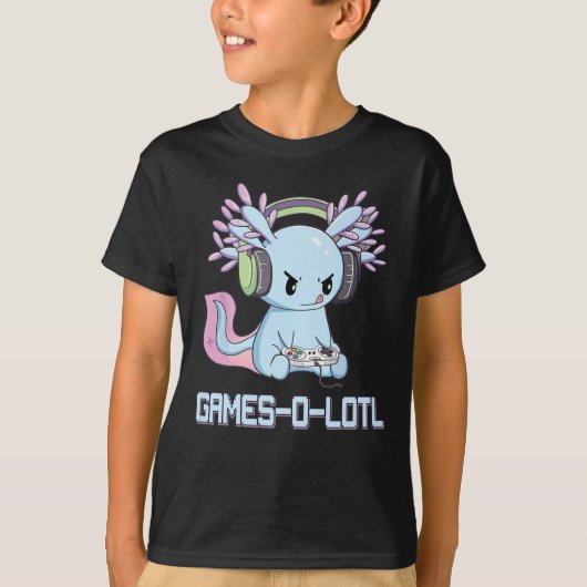 Gamesolotl Axolotl Video Gamer Kawaii Pastel Goth T-Shirt (Vorderseite)