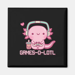 Gamesolotl Axolotl Video Games Kawaii Anime Gamer Magnet