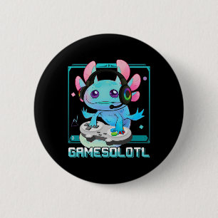 Gamesolotl Axolotl Videospieler Kawaii Pastel Goth Button