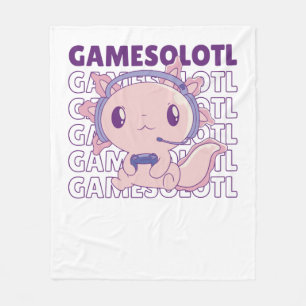 Gamesolotl Funny Axolotl Word Spiel für Gamer Fleecedecke