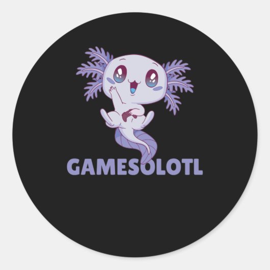 Gamesolotl Funny Axolotl Word Spiel für Gamer Runder Aufkleber (Vorderseite)