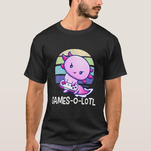 Gamesolotl Gamer Axolotl Fish Playing Video Games T-Shirt (Vorderseite)
