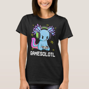 Gamesolotl Gamer Axolotl Fish Playing Video Games T-Shirt