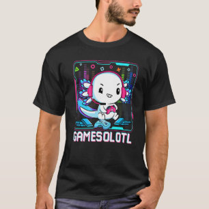 Gamesolotl Gamer Axolotl Fish Playing Video Games T-Shirt