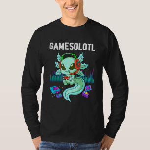 Gamesolotl Gamer Axolotl Fish Playing Video Games T-Shirt