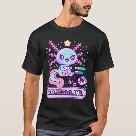 Gamesolotl Gamer Axolotl Video Games Kawai T-Shirt (Vorderseite)