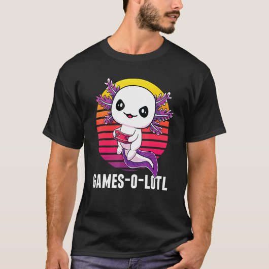 Gamesolotl Gamer Axolotl Video Games Salamander T-Shirt (Vorderseite)