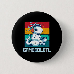 Gamesolotl Niedlich Axolotl Video Gamer Kawaii Ani Button