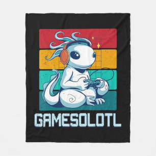 Gamesolotl Niedlich Axolotl Video Gamer Kawaii Ani Fleecedecke