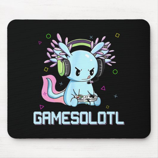 Gamesolotl Niedlich Axolotl Video Gamer Kawaii Ani Mousepad (Vorne)