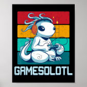 Gamesolotl Niedlich Axolotl Video Gamer Kawaii Ani Poster (Vorne)