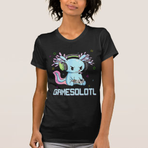 Gamesolotl Niedlich Axolotl Video Gamer Kawaii Ani T-Shirt