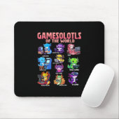 Gamesolotls Of The World Diverse Gamer Axolotl Ani Mousepad (Mit Mouse)