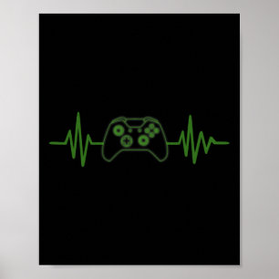 Gaming 365 Gamer Herzschlag T-Shirt für Videospiel Poster