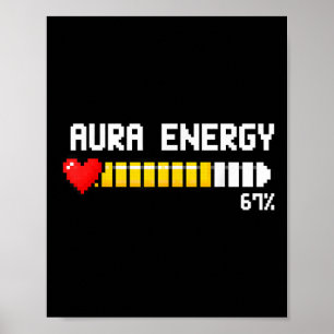 Gaming 67 Aura Energie 67 Prozent Meme Gamer Retro Poster