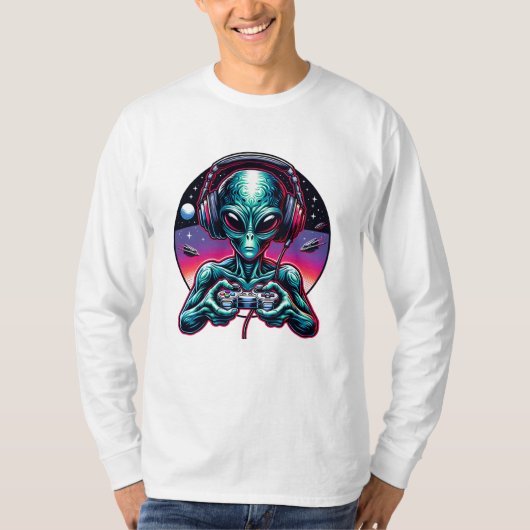Gaming Alien Extraterrestrial sein T-Shirt (Vorderseite)