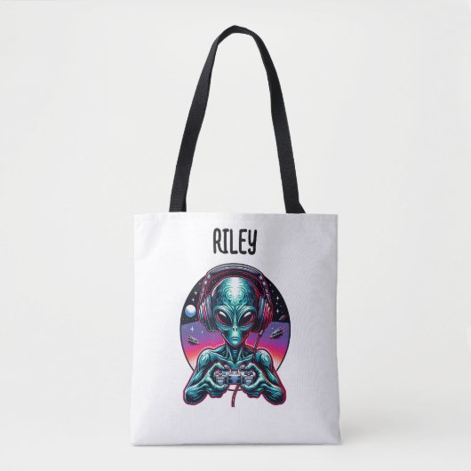 Gaming-Alien Extraterrestrisch Personalisiert Tasche (Vorderseite)
