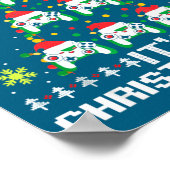 Gaming All The Way Its Christmas Day Video Gamer C Poster (Ecke)