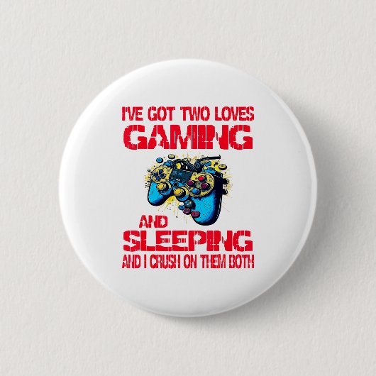 Gaming And Sleeng Gamer Valentines Day Boys Kids Button (Vorderseite)