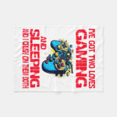 Gaming And Sleeng Gamer Valentines Day Boys Kids Fleecedecke (Vorderseite (Horizontal))