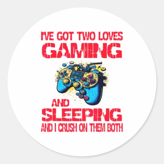 Gaming And Sleeng Gamer Valentines Day Boys Kids Runder Aufkleber (Vorderseite)