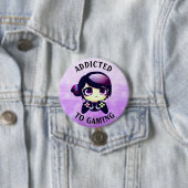 Gaming angepasst | Niedlich Kawaii Girl Gamer Button (Beispiel)