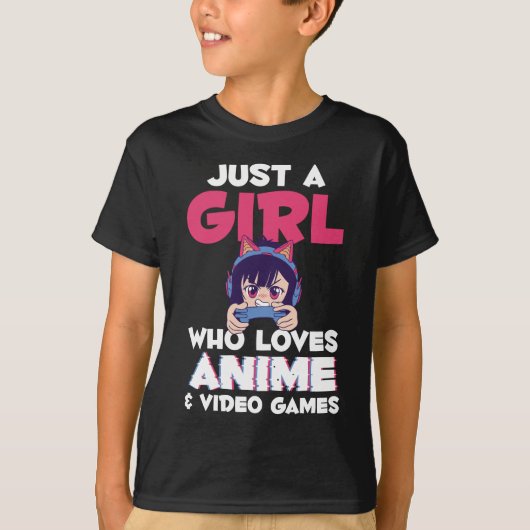 Gaming Anime Japanese Girl Manga Otaku Kinder T-Shirt (Vorderseite)