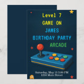 Gaming Arcade Birthday Invitation Einladung (Vorne/Hinten)