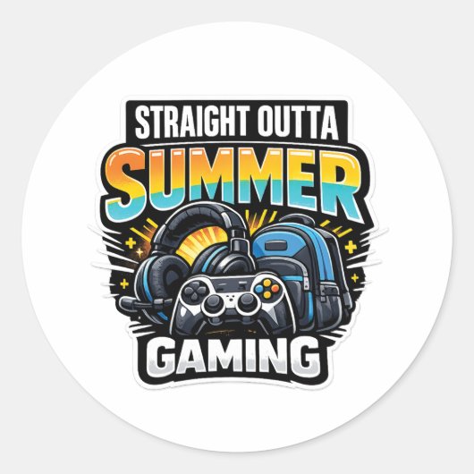 Gaming Back to School Design Runder Aufkleber (Vorderseite)