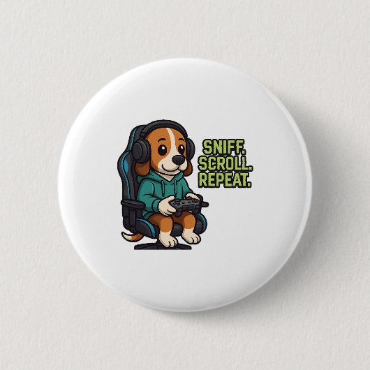 Gaming Beagle Cartoon Kapuzenpullover Gamer Hund D Button (Vorderseite)