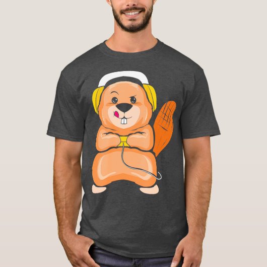 Gaming Beaver Lover Funny Gamer Geschenk für Video T-Shirt (Vorderseite)