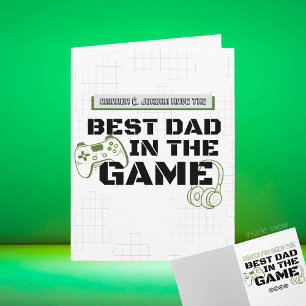 Gaming Bester Vater im Spiel Personalisiert Faltba Karte