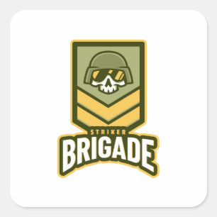 Gaming Branding Maskottchen Logo Militär Logo Pro Quadratischer Aufkleber