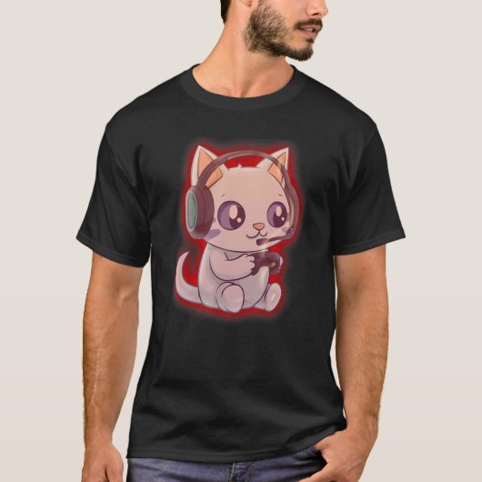 Gaming Cat T-Shirt (Vorderseite)