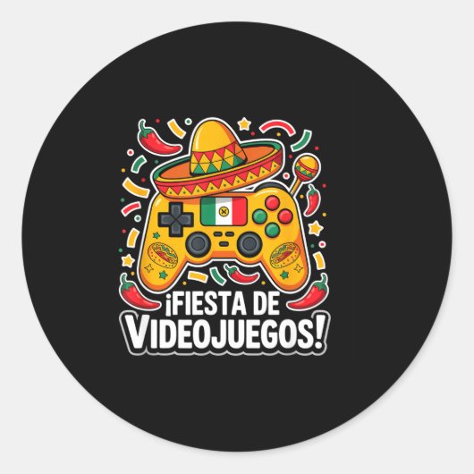 Gaming Cinco de Mayo Basketball Runder Aufkleber (Vorderseite)