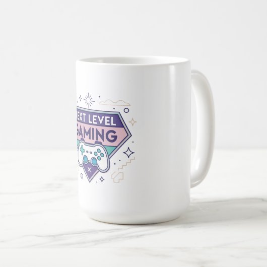 "Gaming Coffee Mug 15oz | Next Level Gaming Badge Kaffeetasse (VorderseiteRechts)