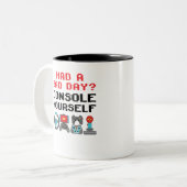 Gaming Console Funny Pub Gamer Video Games Player Zweifarbige Tasse (Vorderseite Links)
