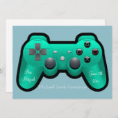Gaming, Controller, Bar Mitzvah, Einladung (Vorne/Hinten)