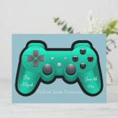 Gaming, Controller, Bar Mitzvah, Einladung (Stehend Vorderseite)