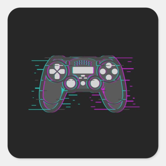 Gaming Controller Game Gamer Video Game Geschenkid Quadratischer Aufkleber (Vorderseite)