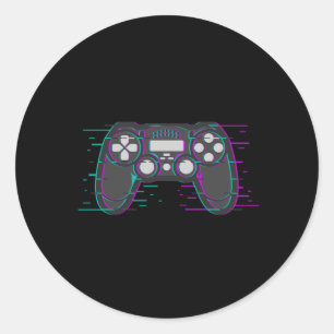 Gaming Controller Game Gamer Video Game Geschenkid Runder Aufkleber